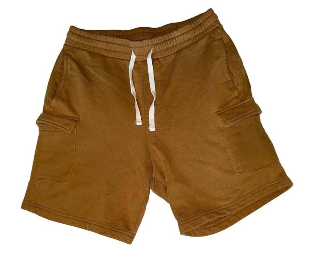 Celio Men's Cargo Sweatshorts with Elastic Waist and Pockets, Brown, L